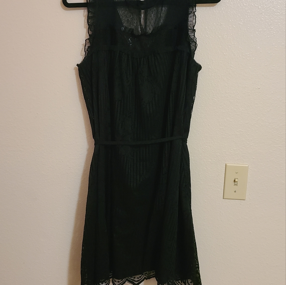 Maurices Black Dress with Sheer Collar Detailing